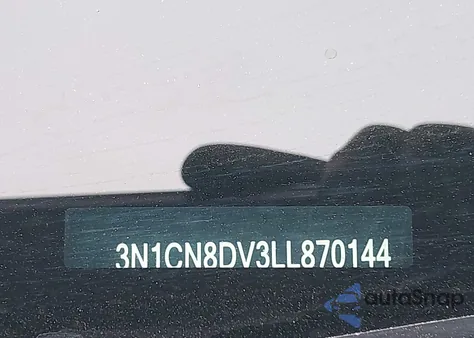 2020 Nissan Versa S Xtronic Cvt z USA, uszkodzony, nr VIN 3N1CN8DV3LL870144